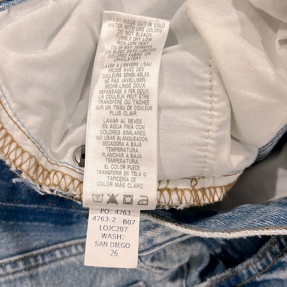 Frame Le Original Straight Leg Button Fly Jeans in San Diego Light Wash 26 Blue - Picture 10 of 10